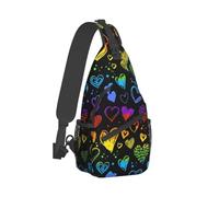 Gay Pride Rainbow Lgbt Colorful Hearts Crossbody Chest Bag, Unisex Crossbody Bag, Travel, Sports, Hiking And Leisure Backpack