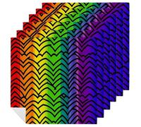 Gay Pride Rainbow Pattern Cloth Napkins 18 X 18 Inch, 6 PCS Polyester Napkins, Soft & Absorbent Cloth Dinner Napkin for Wedding, Party, Restaurant, Elegant Table Decor