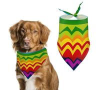 Gay Pride Rainbow Pattern Dog Bandana Triangle Dog Scarf Washable Polyester Dog Bibs Cute Pet Bandana for Medium Large Dogs Puppy and Cats