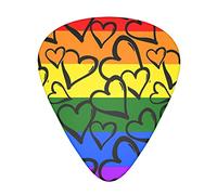 Gay Pride Rainbow Pattern Guitar Plectrums Classical Triangle Bass Acoustic And Electric Guitar Plectrums For Guitarists 12 Pieces