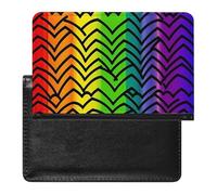 Gay Pride Rainbow Pattern Passport Holder with 3 Card Slots, Portable PU Leather Travel Wallet, Slim Protective Cover for Passport, ID, Credit Cards