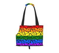 Gay Pride Rainbow Pattern Patterned pet shoulder bag 26 * 34cm lightweight breathable travel pet bag weekend pet travel set