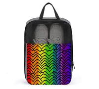 Gay Pride Rainbow Pattern Shoe Bag Waterproof & Breathable Shoe Pouch for Travel, Portable Carry Case for Sports Sneakers, Gym, Vacation