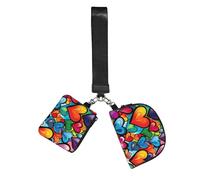 Gay Pride Rainbow Pattern Wristlet Keychain Wallet Pouch with Strap Double Zipper Small Coin Purse Portable Wrist Bag for Travel Gym Daily Use