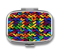 Gay Pride Rainbow Pill Box Medicine Pill Organizer Small Pill Case Travel Pill Container Portable Pill Case for Pocket 2 Compartment Pill Holder Pill Boxes for Travel