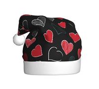 Gay Pride Rainbow -Print Adult Plush Christmas Hat Santa Style Pom-Pom, Warm Soft Holiday Headwear For Parties Christmas Celebration.