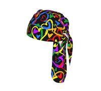 Gay Pride Rainbow Print Cycling Bandana Quick Dry Skull Cap Breathable Tie Back Riding Headwear Running Gear 55-60 cm