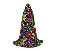 Gay Pride Rainbow Print Hooded Cloak Teens Kids Adults Halloween Gothic Variety Carnival Cosplay Costume