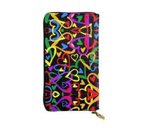 Gay Pride Rainbow Print Leather Long Clutch Wallet â€“ Fashionable Personalized Wallet, Multiple Card Slots, Gift Ready, Black, One Size