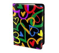 Gay Pride Rainbow Print Passport Holder for Travel,Wallet Case RFID Blocking Leather Card Slot Protector