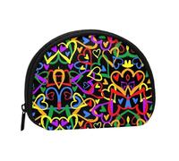 Gay Pride Rainbow Print Portable Mini Storage Bag Shell Shaped Wallet Small Coin Wallet Shell Storage Bag