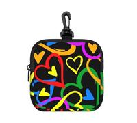 Gay Pride Rainbow Print, Square Zipper Storage Bag, Neoprene Coin Purse, Small Wallets, Change Pouch, Change Purse