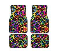 Gay Pride Rainbow Print Stylish Car Foot Mat Set 4 Pieces Convenience Floor Mats Sedans SUV Trucks Vans