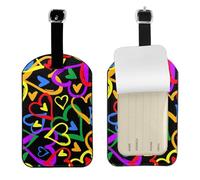 Gay Pride Rainbow Print Travel Accessory Essential Luggage Tag 4.3 x 2.76 Inch Privacy Protection Suitcases