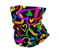 Gay Pride Rainbow Print Winter Neck Gaiter Warmer, Soft Face Mask Scarf For Cold Weather Skiing Cycling Outdoor Sports
