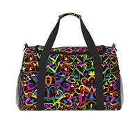 Gay Pride Rainbow Print Womens Sports Bags Travel Bag - Gym Tote Bag with Compartment,Duffel Bags for Men,Ladies Holdall,Carry On Weekend Travel Handbags for Women