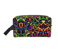 Gay Pride Rainbow Printed 600D Oxford Storage Pouch, Portable Large Travel Bag for Toiletries and Daily Items