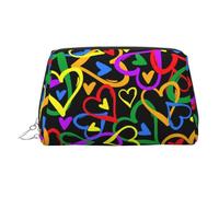 Gay Pride Rainbow Printed Zippered Toiletry Bag, Wide Open Storage Case for Personal Care Items and Cosmetics