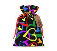 Gay Pride Rainbow Printing 4.7x6.9 Inch Christmas Bag Drawstring Closure,For Christmas Anniversaries Birthdays