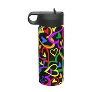 Gay Pride Rainbow Printing The Print 18 Oz Stainless Steel Sports Insulated Kettle with Lid for Adult Men Women