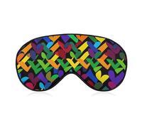 Gay Pride Rainbow Sleep Mask for Women Men Side Sleeper Eye Cover with Adjustable Strap Soft Breathable Blackout Mask Slip-Free Deep Sleeping Travel Essentials