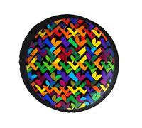 Gay Pride Rainbow Spare Tire Cover PVC Leather Spare Wheel Cover Dustproof Waterproof Jeep Tire Cover for 34inch Camper, RV Trailer, Truck, SUV Fit Diameter 28-34 Inch