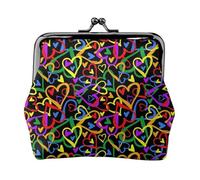 Gay Pride Rainbow Women's Leather Kiss-Lock Coin Purse,Double-Sided Full Print Pattern,Ultra-Fine Fiber Leather,Small Clutch Wallet for Cash,Cards,Coins