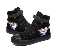 Gay Pride Shoes High Top Sneakers LGBT Rainbow Classic Casual Canvas Shoes for Women Men
