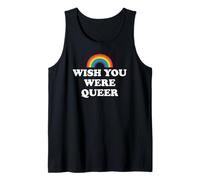 Gay Pride Wish You were Queer Pride Rainbow LGBTQ Lesbian Tank Top