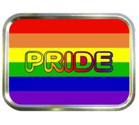 GAY PRIDE WORD 2oz TOBACCO TIN,PILL BOX,BACCY TIN