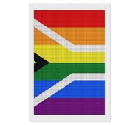Gay Proud Flag of South Africa Funny Adult Diamond Art Painting Kits Personalised Drill Craft Picture Wall Decor