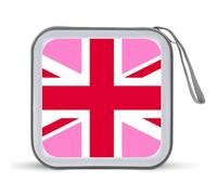 Gay Proud Flag of The United Kingdom CD Case 40 Capacity Plastic DVD Storage Box Sleeves Zippered Wallet