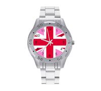 Gay Proud Flag of The United Kingdom Quartz Wrist Watch Stainless Steel Watches for Men Women Easy to Read