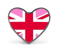 Gay Proud Flag of United Kingdom Heart Metal Badges Decorative Brooches Fashionable Lapel Pin for Hat Backpack Clothing
