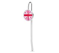 Gay Proud Flag of United Kingdom Metal Round Bookmark Printed Silver Bookmarks Reading Accessories Gifts for Book Lovers