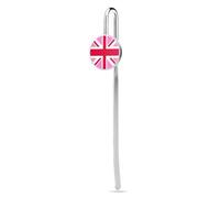 Gay Proud Flag of United Kingdom Metal Round Bookmark Printed Silver Bookmarks Reading Accessories Gifts for Book Lovers