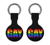 Gay Prouds-Rainbow Lgbt Case Compatible for AirTag Holder | Cases Cover Tracker Accessories Silicone Protective Case Key Ring Dogs Bags Keys