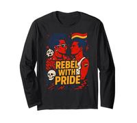 Gay Punk Rebel With Pride Rainbow Punk Rock Long Sleeve T-Shirt