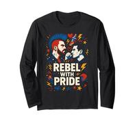 Gay Punk Rebel With Pride Rainbow Punk Rock Long Sleeve T-Shirt