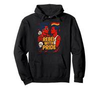 Gay Punk Rebel With Pride Rainbow Punk Rock Pullover Hoodie