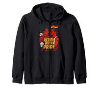 Gay Punk Rebel With Pride Rainbow Punk Rock Zip Hoodie