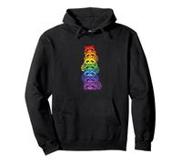 Gay Queer Pride Month Rainbow Raccoon Stack Pullover Hoodie