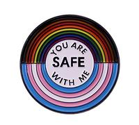 Gay Rainbow Color Badge You Are Safe With Pin Safe Space Flag Brooch Pins for Backpacks