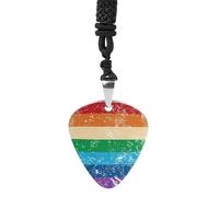 Gay Rights Flag Guitar Pick Pendant Necklace for Acoustic Electric Bass Players Guitar Accessories Guitarist Gifts