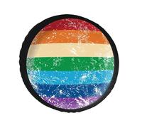 Gay Rights Flag Spare Tire Cover Universal Waterproof Wheel Protector Covers for Travel Trailer RV