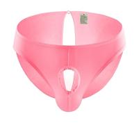 Gay Sexy Underwear Men Briefs Jockstrap Men Ice Silk Breathable Briefs Man Erotic Underpants Quick Dry Men's Sexy Lingerie(Pink,L)