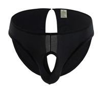 Gay Sexy Underwear Men Briefs Jockstrap Men Ice Silk Breathable Briefs Man Erotic Underpants Quick Dry Men's Sexy Lingerie(White,L)