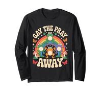 Gay The Pray Away LGBTQ Rainbow Flag Funny Frogs Lover Long Sleeve T-Shirt