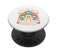 Gay The Pray Away LGBTQ Rainbow Flag Funny Frogs Lover PopSockets Adhesive PopGrip