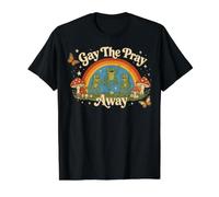 Gay The Pray Away Rainbow Funny Meme Frogs LGBT Pride LGBTQ Value Graphic T-Shirt, Men, Black, XL